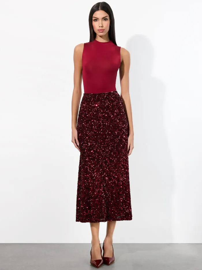 Tops Women Alice Olivia Nichol Bodysuit Garnet