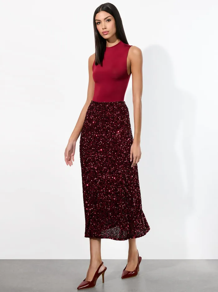 Tops Women Alice Olivia Nichol Bodysuit Garnet