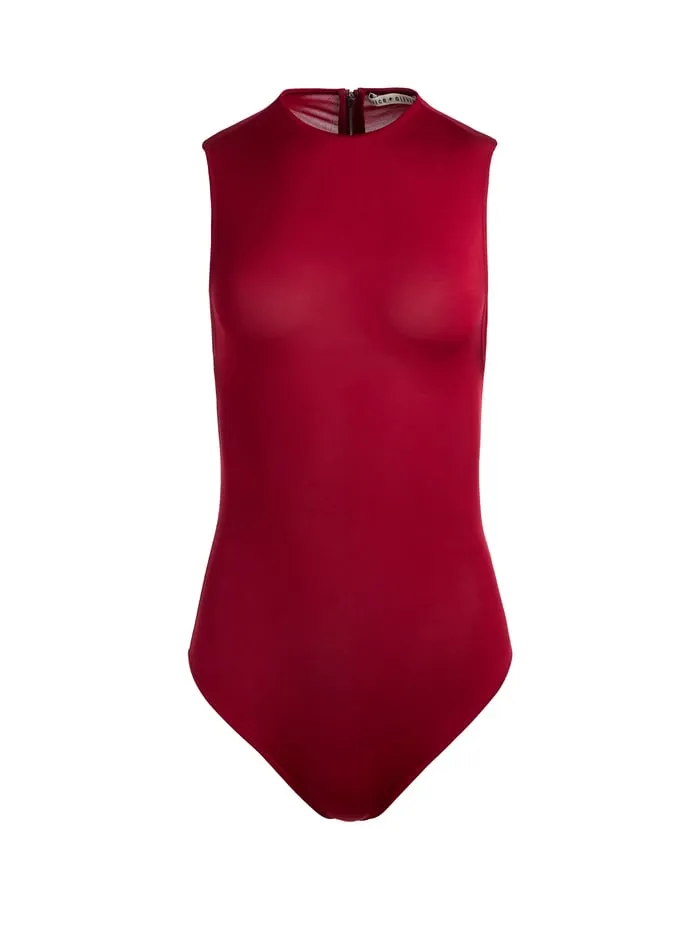 Tops Women Alice Olivia Nichol Bodysuit Garnet