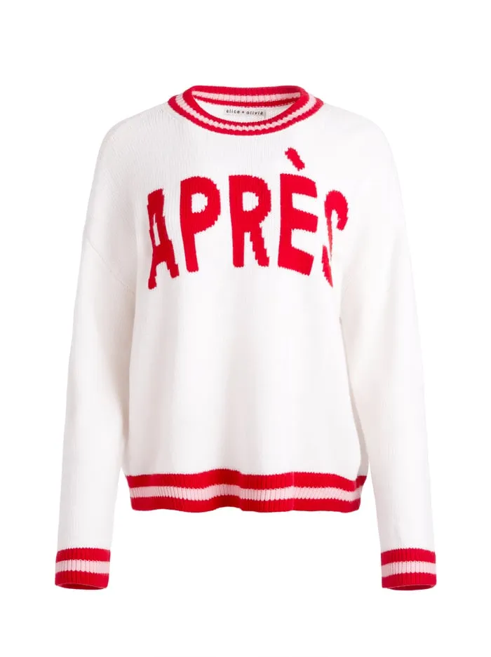 Tops Women Alice Olivia Ogden Pullover Ecru Multi