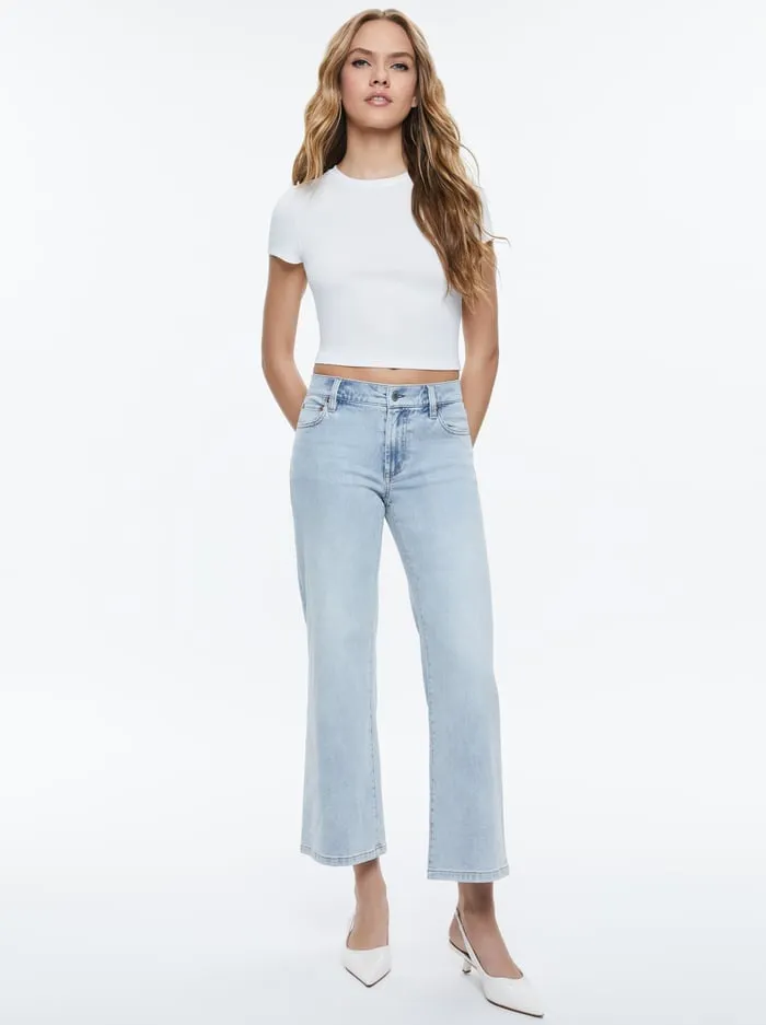 Tops Women Alice Olivia Onie Baby Tee Off White
