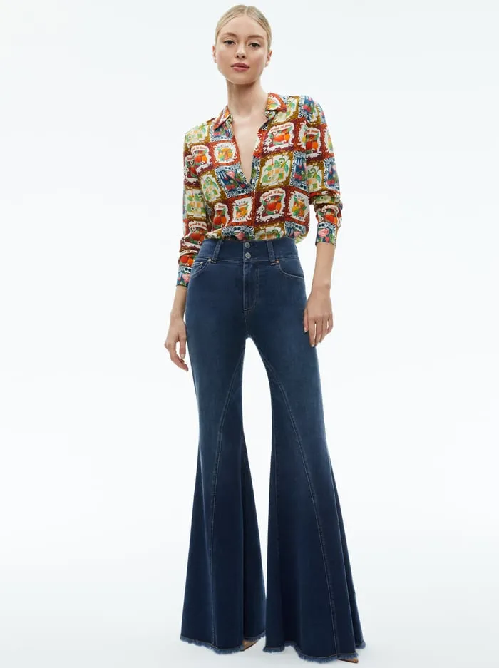 Tops Women Alice Olivia Willa Placket Top A Summer Day