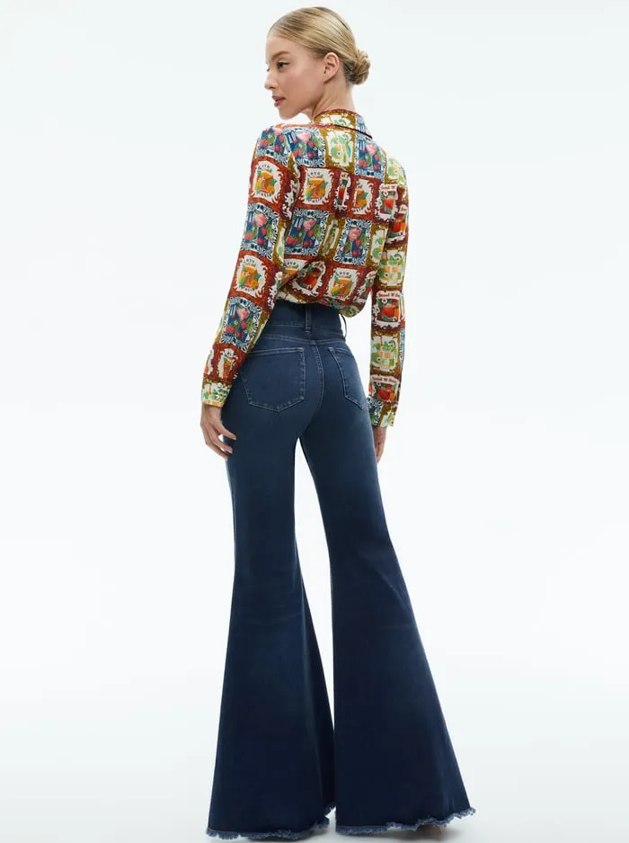 Tops Women Alice Olivia Willa Placket Top A Summer Day