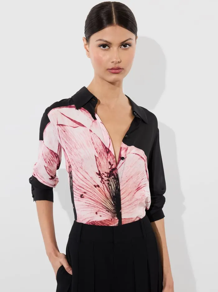 Tops Women Alice Olivia Willa Placket Top Luna Floral