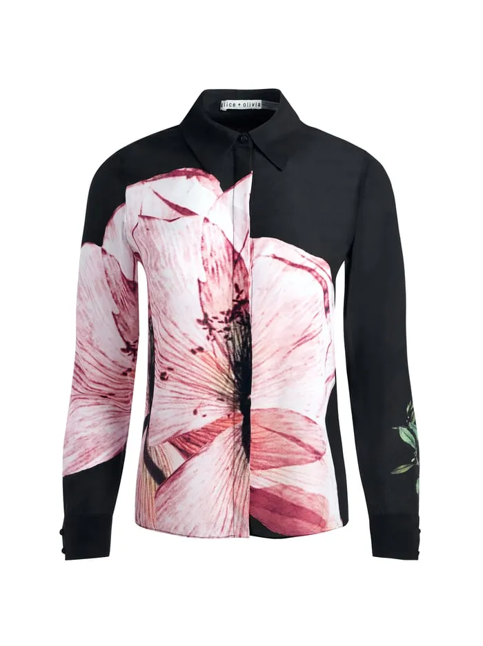 Tops Women Alice Olivia Willa Placket Top Luna Floral