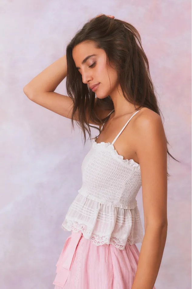 Tops Women LoveShackFancy Marzenia Top True White