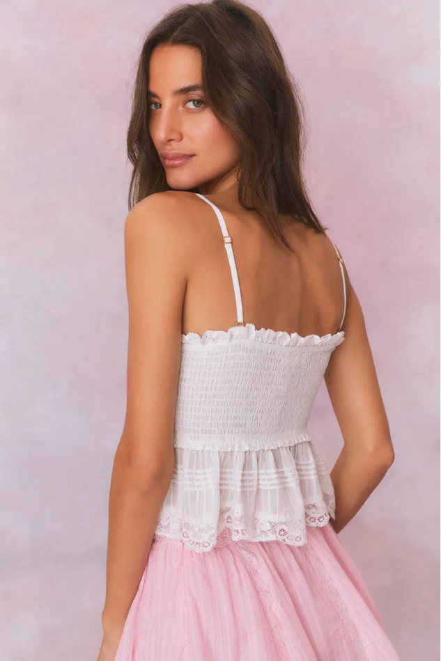 Tops Women LoveShackFancy Marzenia Top True White