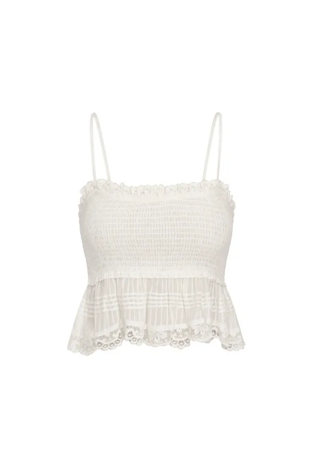 Tops Women LoveShackFancy Marzenia Top True White