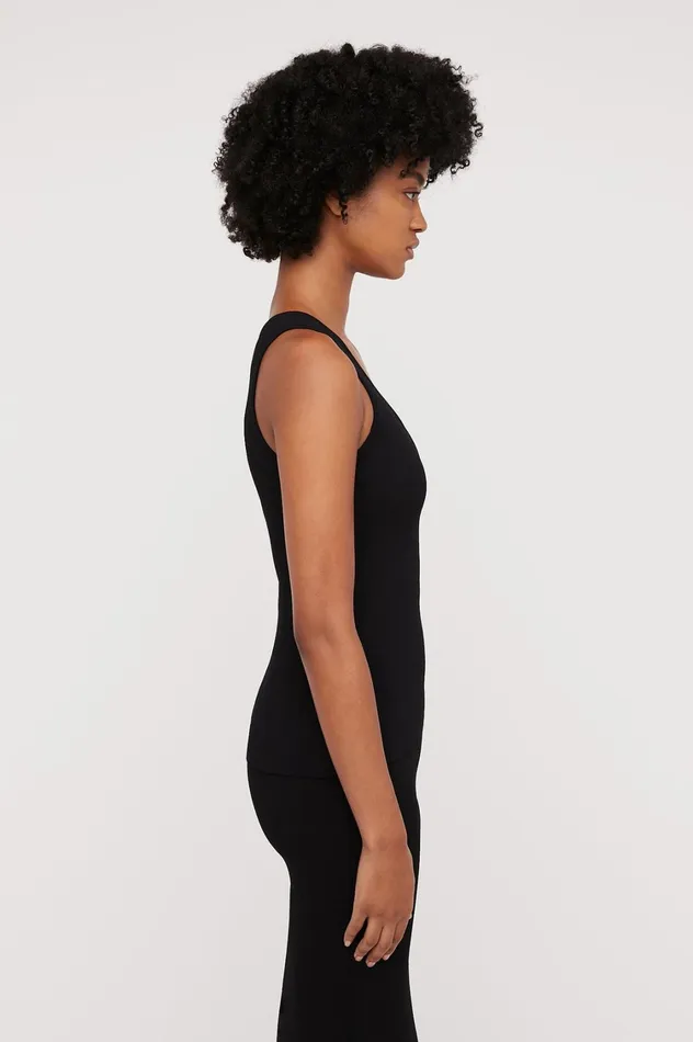 Tops Women Scanlan Theodore CREPE KNIT SINGLET Black Tops Women Scanlan Theodore CREPE KNIT SINGLET Black