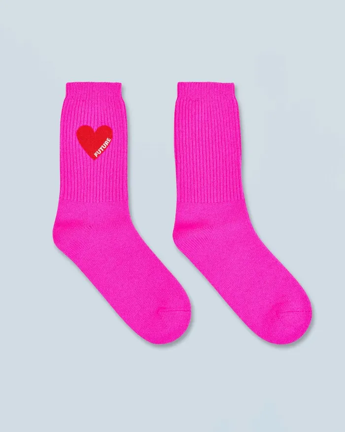 Tote Bags From Future MidCalf Heart Socks Utopic Pink