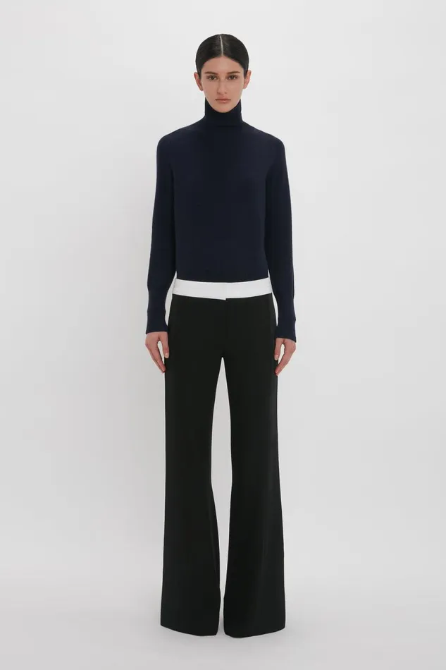 Trousers and Shorts Women Victoria Beckham Side Panel Trouser In Black