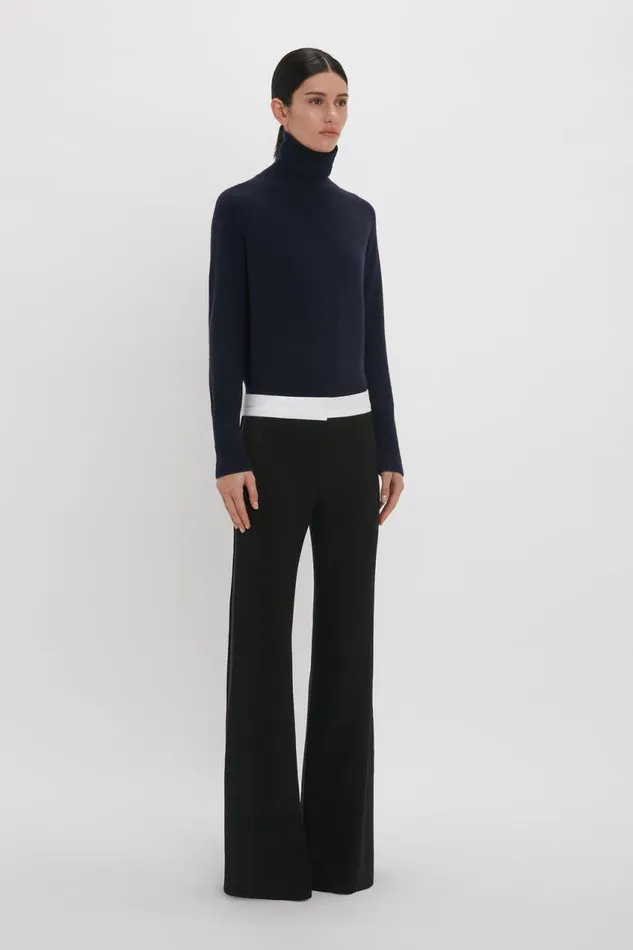 Trousers and Shorts Women Victoria Beckham Side Panel Trouser In Black Trousers and Shorts Women Victoria Beckham Side Panel Trouser In Black