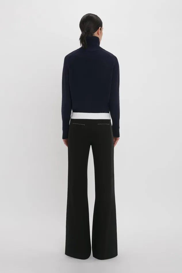 Trousers and Shorts Women Victoria Beckham Side Panel Trouser In Black Trousers and Shorts Women Victoria Beckham Side Panel Trouser In Black