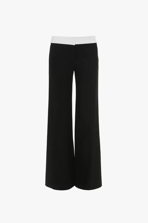 Trousers and Shorts Women Victoria Beckham Side Panel Trouser In Black Trousers and Shorts Women Victoria Beckham Side Panel Trouser In Black