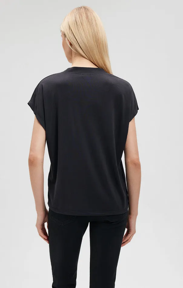 VNeck Shirt In Black Women Mavi Jeans Shirts VNeck Shirt In Black Women Mavi Jeans Shirts