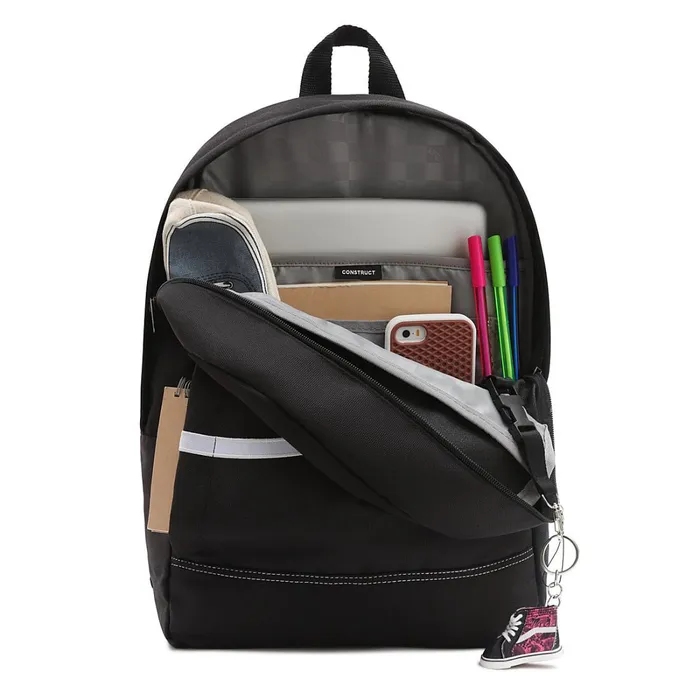 Vans Bags and Backpacks Women Construct Skool Backpack Black White
