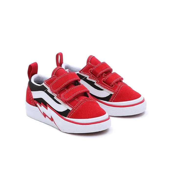 Vans Classics Kids Toddler Old Skool Hook And Loop Bolt Shoes 14 Years Red