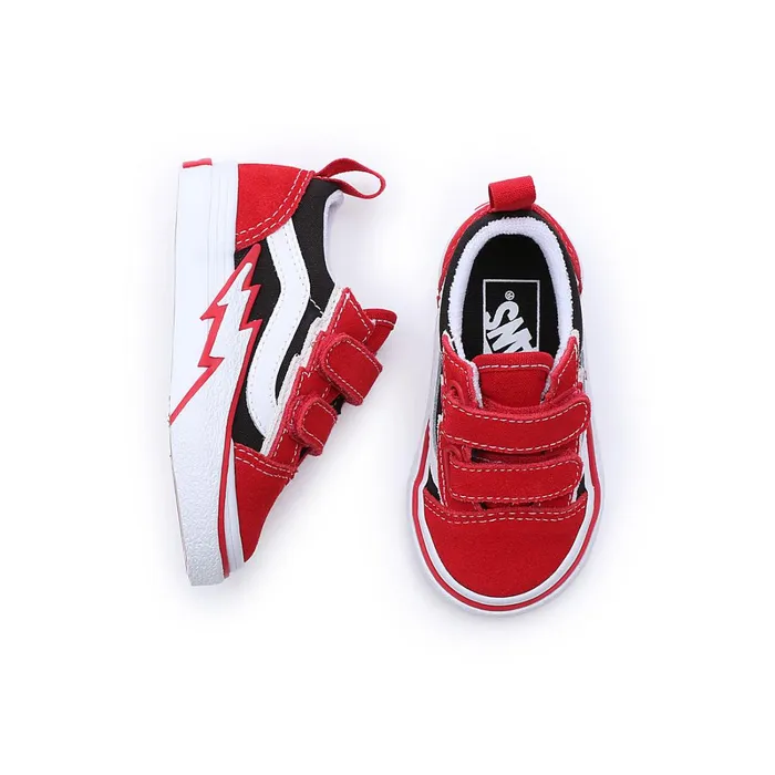 Vans Classics Kids Toddler Old Skool Hook And Loop Bolt Shoes 14 Years Red