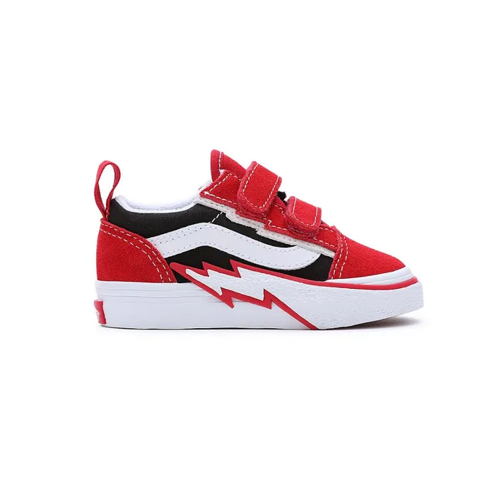 Vans Classics Kids Toddler Old Skool Hook And Loop Bolt Shoes 14 Years Red