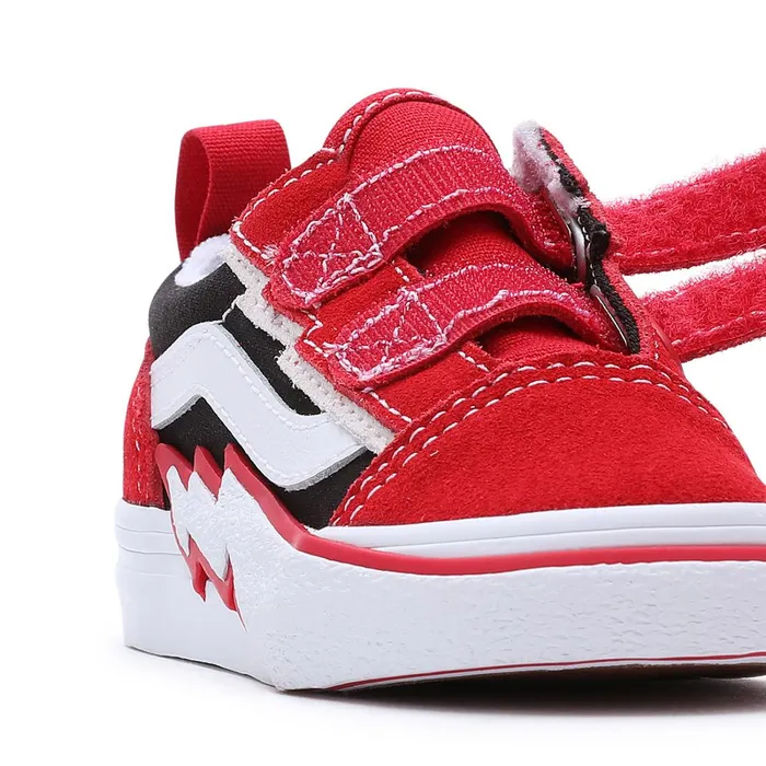 Vans Classics Kids Toddler Old Skool Hook And Loop Bolt Shoes 14 Years Red