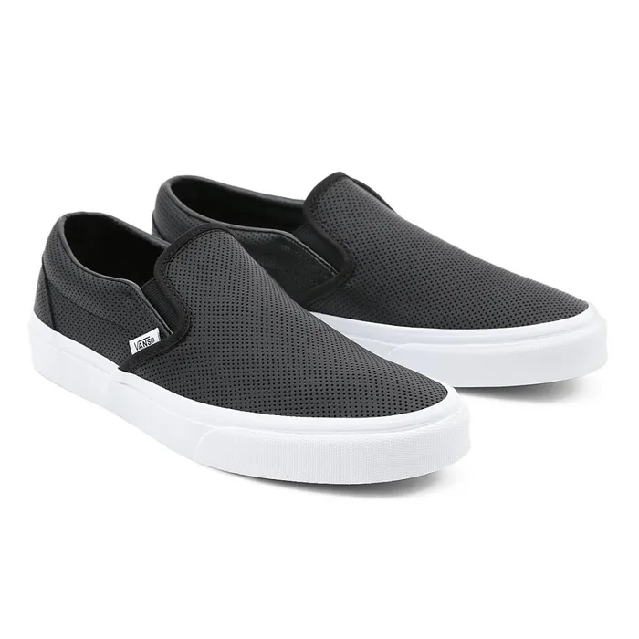Vans Classics Men Perf Leather Classic SlipOn Shoes Black