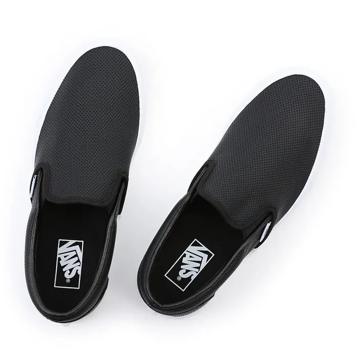 Vans Classics Men Perf Leather Classic SlipOn Shoes Black