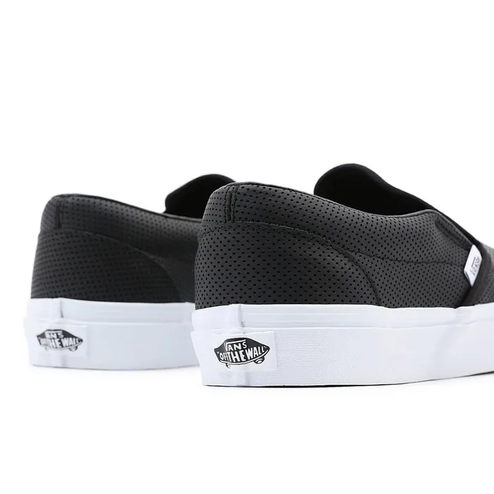 Vans Classics Men Perf Leather Classic SlipOn Shoes Black