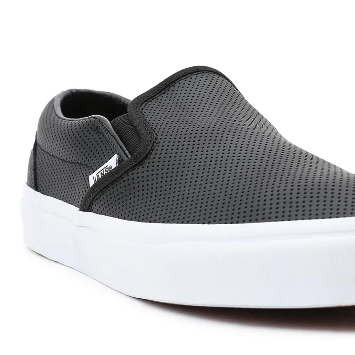 Vans Classics Men Perf Leather Classic SlipOn Shoes Black