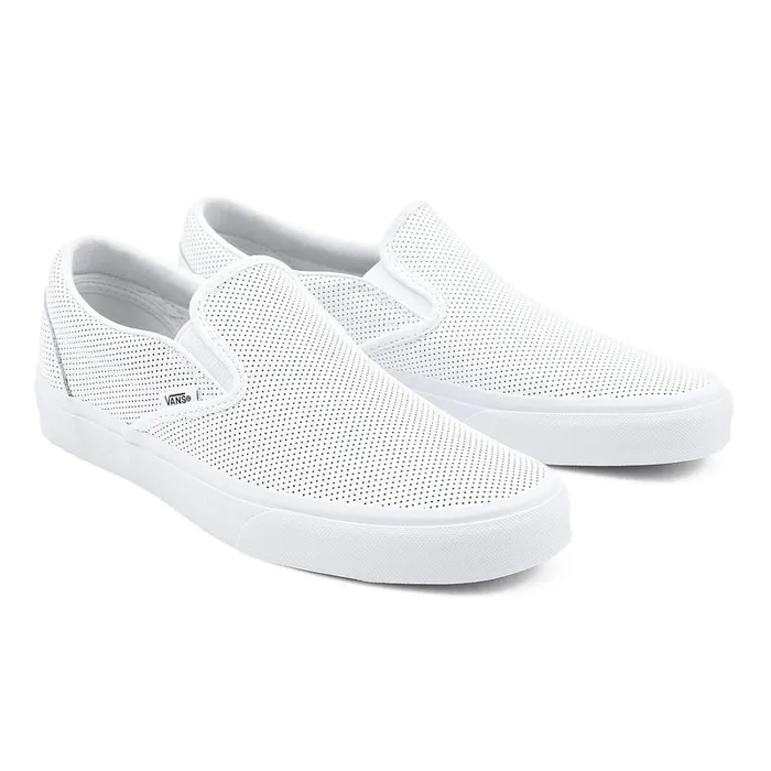 Vans Classics Women Perf Leather Classic SlipOn Shoes White