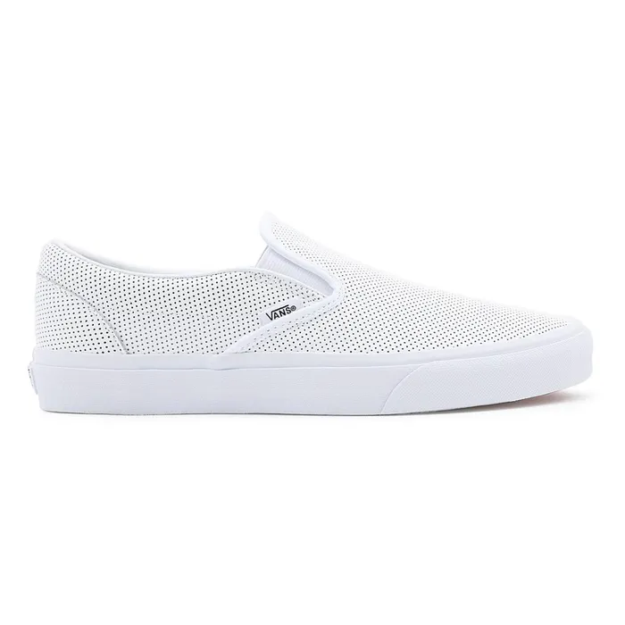 Vans Classics Women Perf Leather Classic SlipOn Shoes White