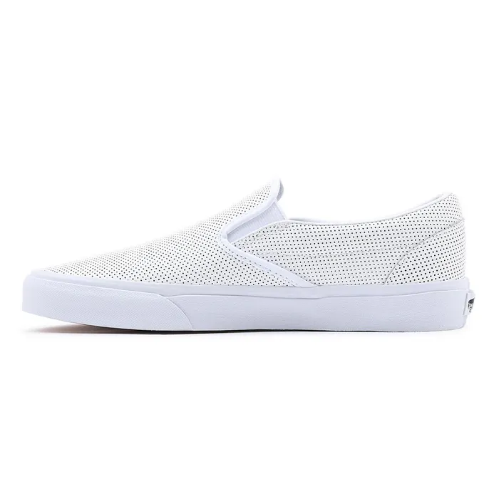 Vans Classics Women Perf Leather Classic SlipOn Shoes White