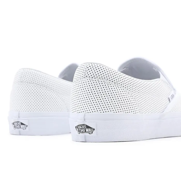 Vans Classics Women Perf Leather Classic SlipOn Shoes White