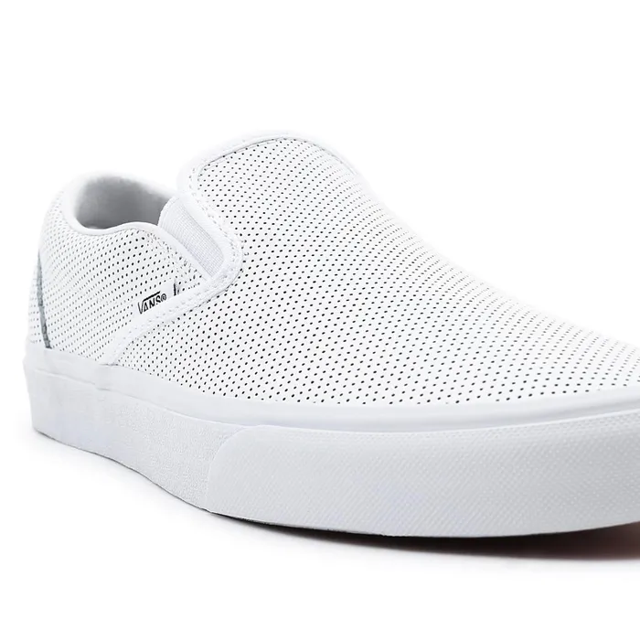 Vans Classics Women Perf Leather Classic SlipOn Shoes White