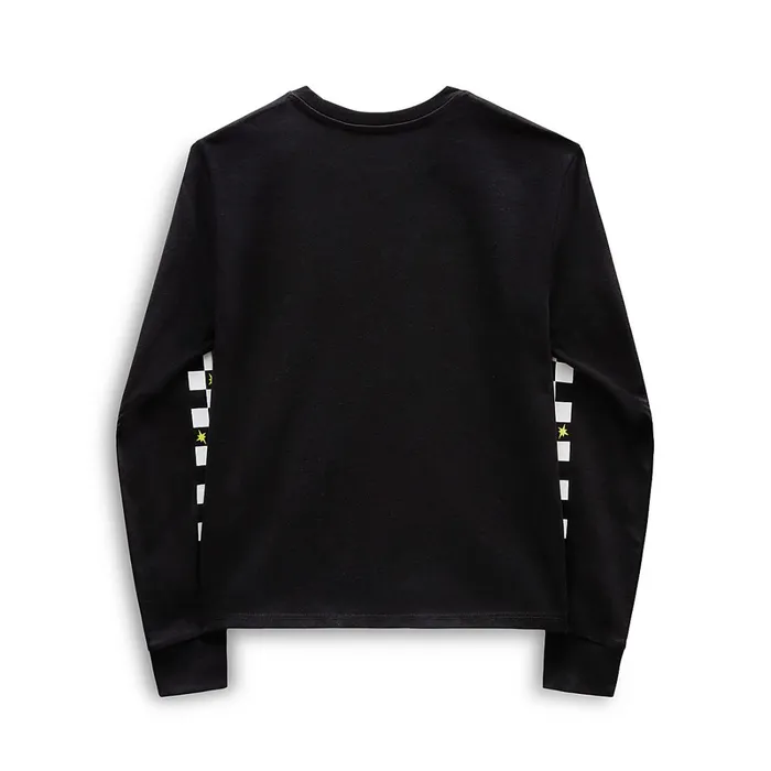 Vans Girls Clothing 814 Years Kids Girls Here Kitty Long Sleeve Shorty TShirt 814 Years Black