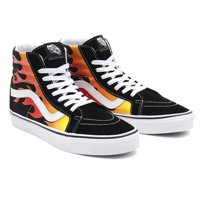 Vans HiTop Shoes Men Flame Sk8Hi Reissue Shoes Black