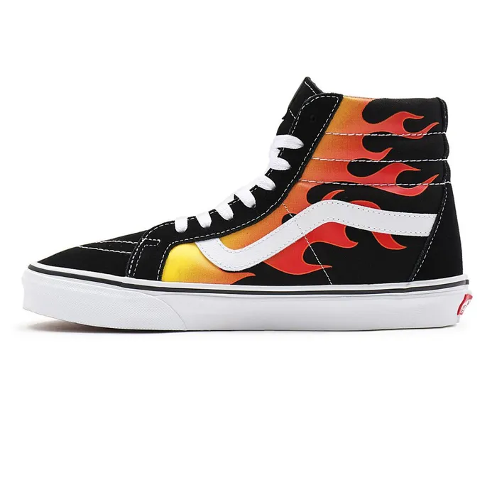 Vans HiTop Shoes Men Flame Sk8Hi Reissue Shoes Black