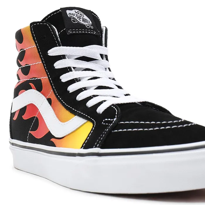 Vans HiTop Shoes Men Flame Sk8Hi Reissue Shoes Black