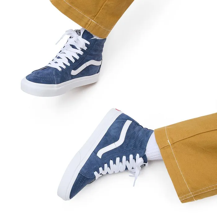 Vans HiTop Shoes Men Sk8Hi Pig Suede Shoes Blue