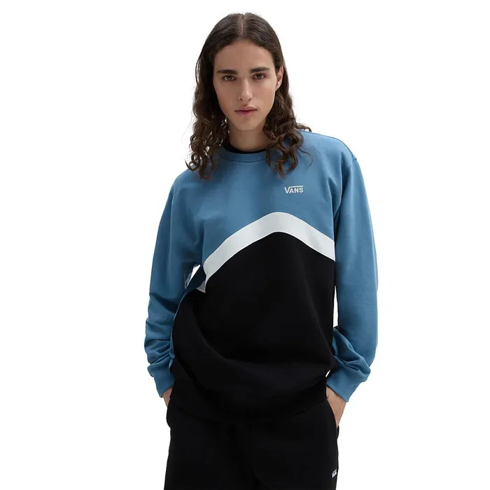 Vans Hoodies and Sweatshirts Men Sidestripe Block Crew Sweatshirt Black