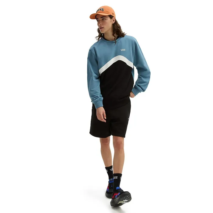 Vans Hoodies and Sweatshirts Men Sidestripe Block Crew Sweatshirt Black