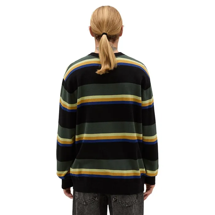 Vans Hoodies and Sweatshirts Men Tacuba Stripe Crew Sweater Black Green