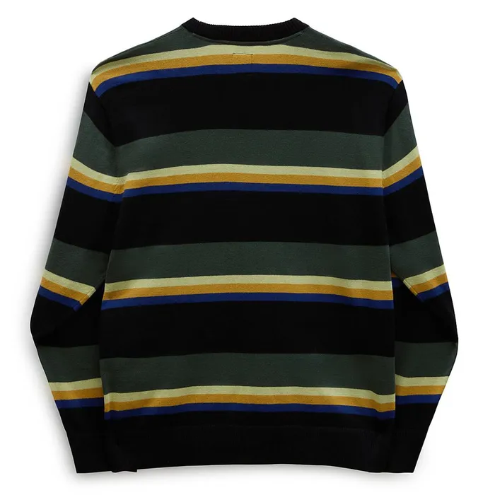 Vans Hoodies and Sweatshirts Men Tacuba Stripe Crew Sweater Black Green