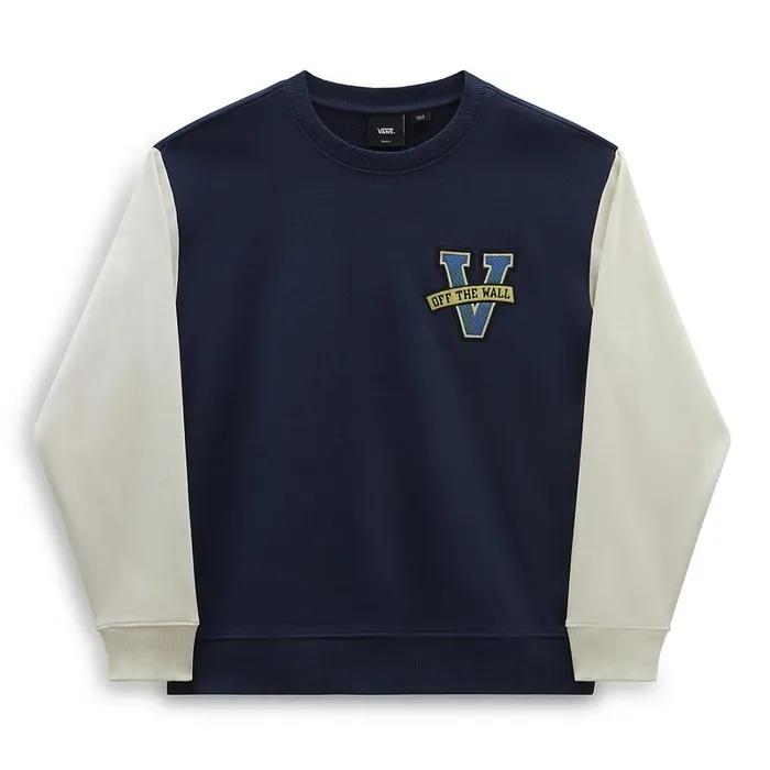 Vans Hoodies and Sweatshirts Women Varsity V Oversized Crew Sweatshirt Blue