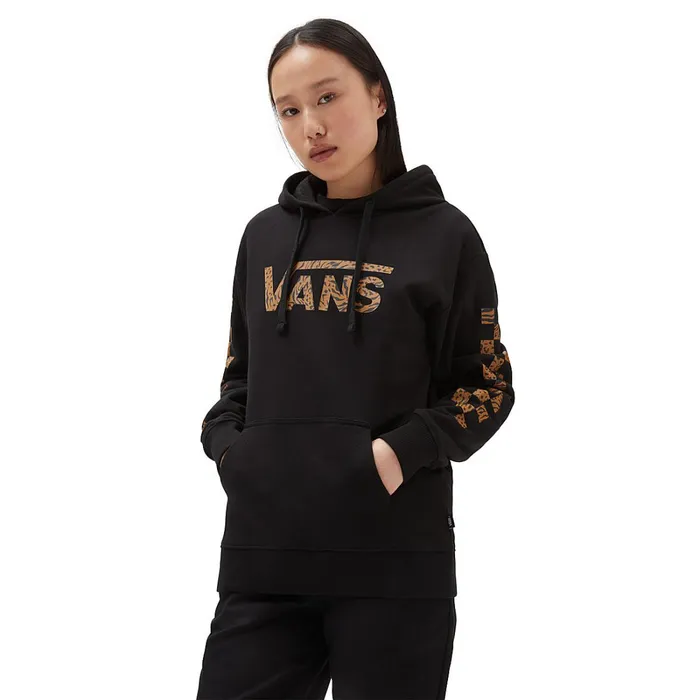Vans Hoodies and Sweatshirts Women Wyld Tangle Animal Boyfriend Fit Pullover Hoodie Black