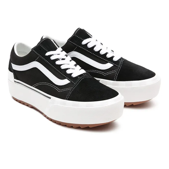 Vans Lowtop Shoes Women SuedeCanvas Old Skool Stacked Shoes Black