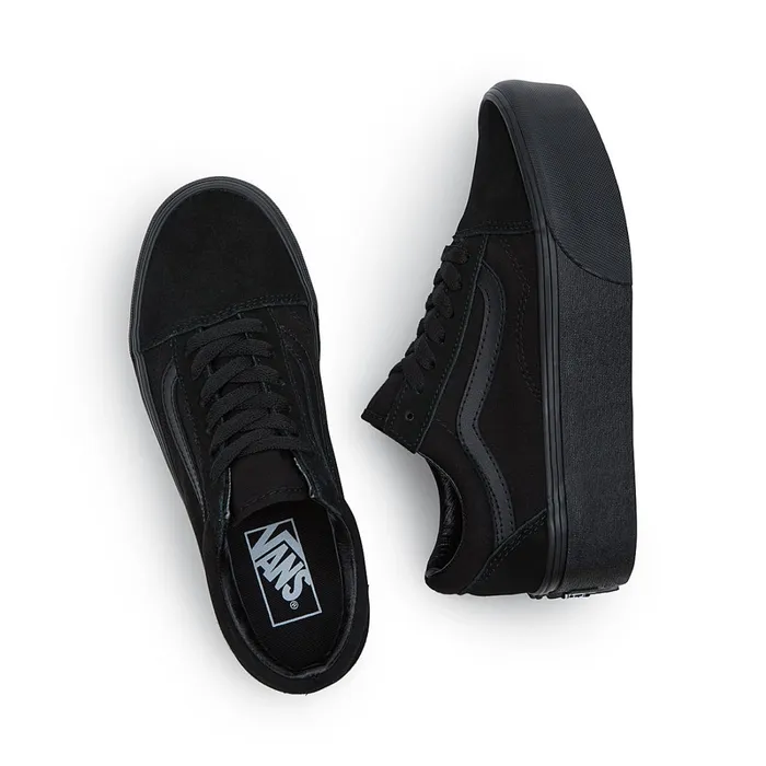 Vans Platform Shoes Women Old Skool Stackform Shoes Black