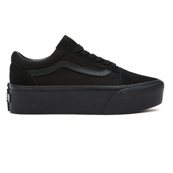 Vans Platform Shoes Women Old Skool Stackform Shoes Black