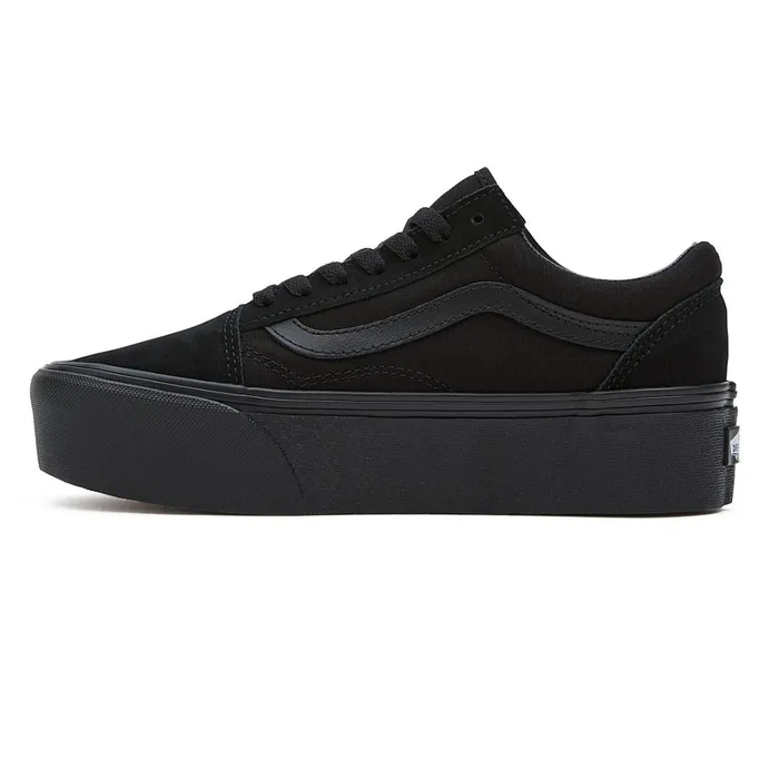 Vans Platform Shoes Women Old Skool Stackform Shoes Black