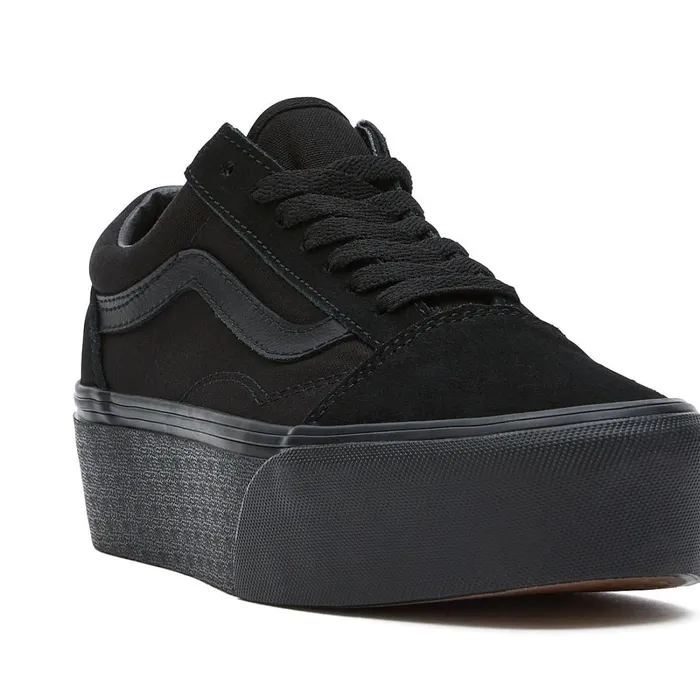 Vans Platform Shoes Women Old Skool Stackform Shoes Black