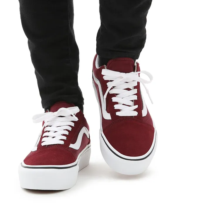 Vans Platform Shoes Women Platform Old Skool Shoes Red